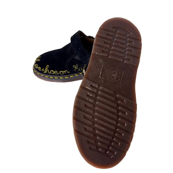 Dr. Martens Isham Mules Slip On Black Suede Made Like No Other Shoes On Earth - Picture 11 of 12